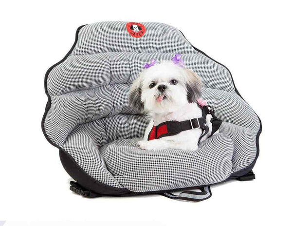 PupSaver Crash-Tested Car Safety Seat for Dogs BLACK & WHITE HOUNDSTOOTH Original PupSaver