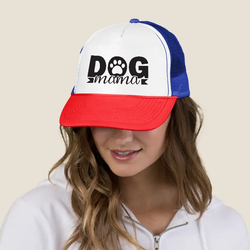 Dog Mama Trucker Hat Embroidered Design