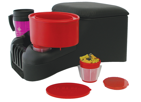 Red To Go Bowl set up in cup holder